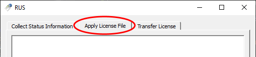 R U S Apply License File Tab
