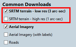 Terrain download options