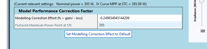 set modeling correction factor