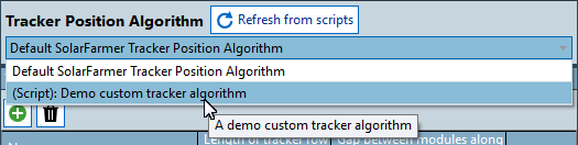 Tracker Position Algorithm Dropdown