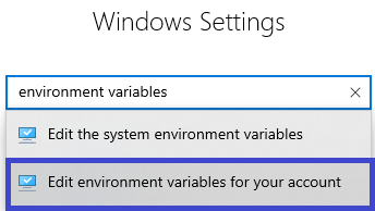 Edit environment variables for your account