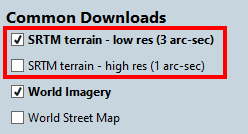 Terrain download options