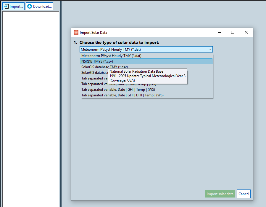 import solar data