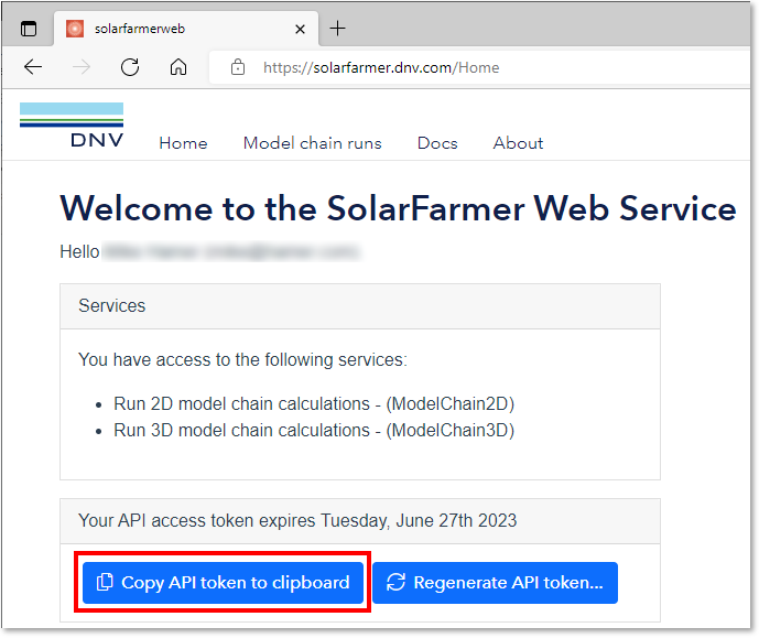 SolarFarmer Web Service