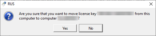 R U S Transfer License Tab Generate License Transfer File Confirm