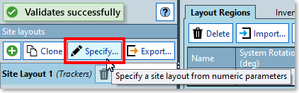 Specify Site Button