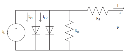 Theoretical two-diode model electric circuit schematic