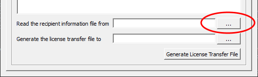 R U S Transfer License Tab Read Recipient Information File