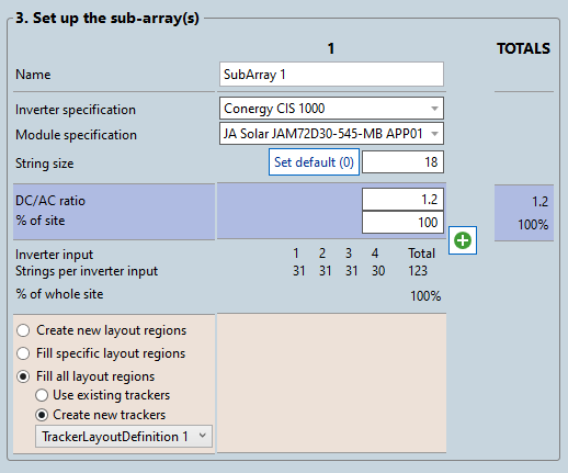 set up a sub-arrays