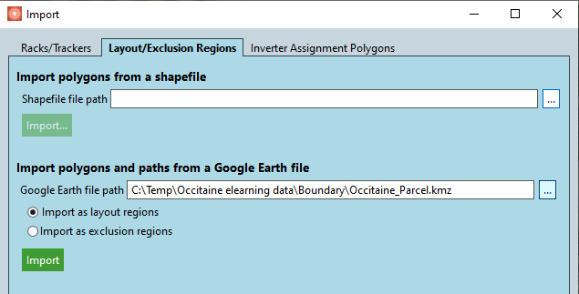 import layout region