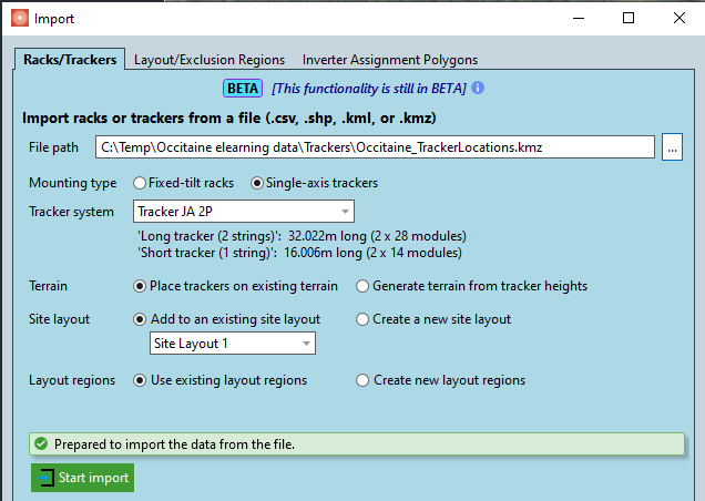 import trackers tab