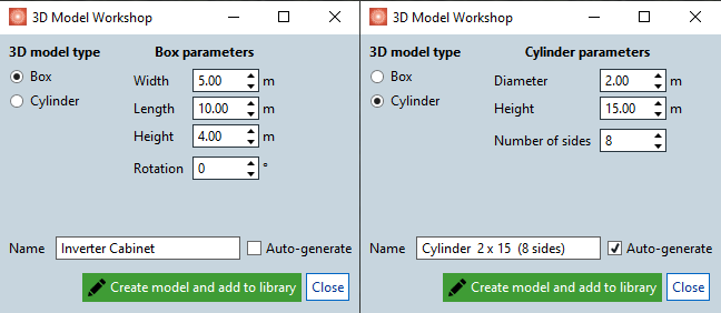 3D Model Workshop Dialog