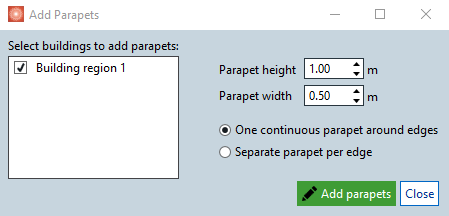 Add Parapets Dialog