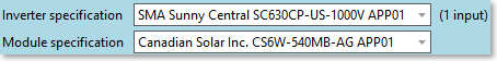 Inverter and module specifications