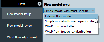Flow model type options